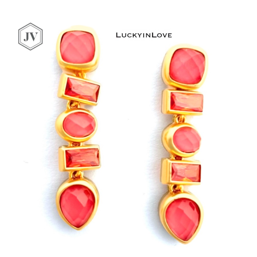 JULIE VOS • RARE Antonia 5 stone Tier Earring
Iridescent & Clear Coral